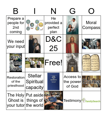 General Conference Bingo  Bingo Card