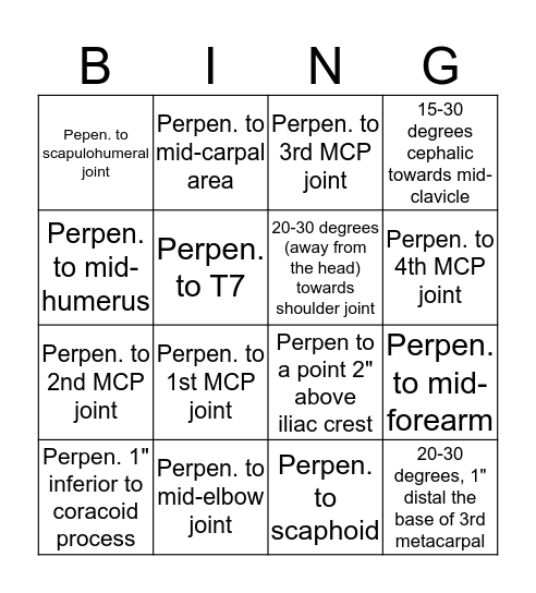 1070 Positioning I Midterm Review: What's the CR? Bingo Card
