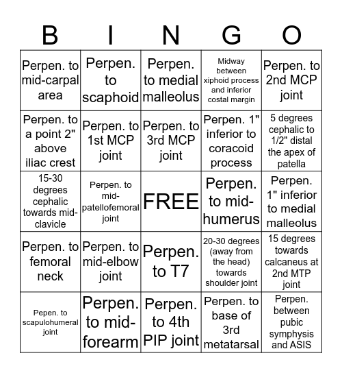 1070 Positioning I Final Review: What's the CR? Bingo Card