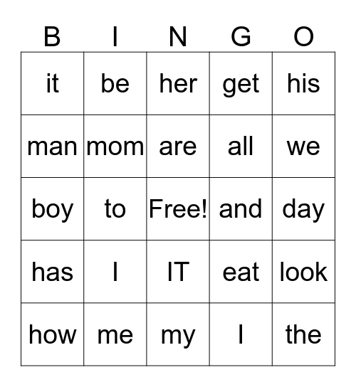 SIGNS BINGO GAME (Lowercase) Bingo Card