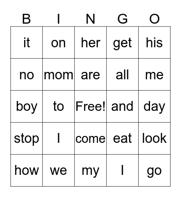 SIGNS BINGO GAME (Lowercase) Bingo Card