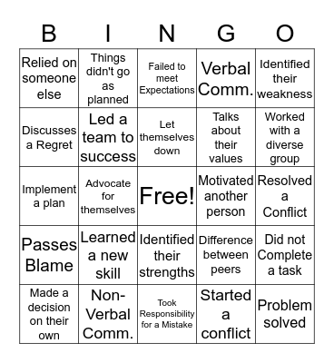 Ownership Bingo Card