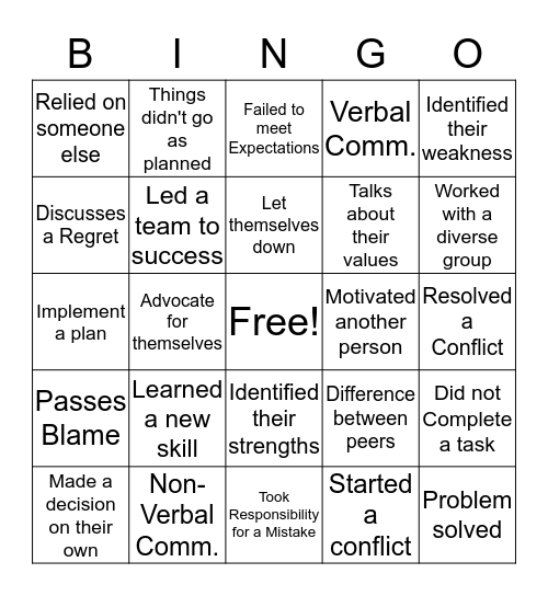 Ownership Bingo Card