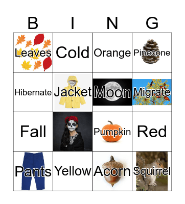 Fall Bingo Card