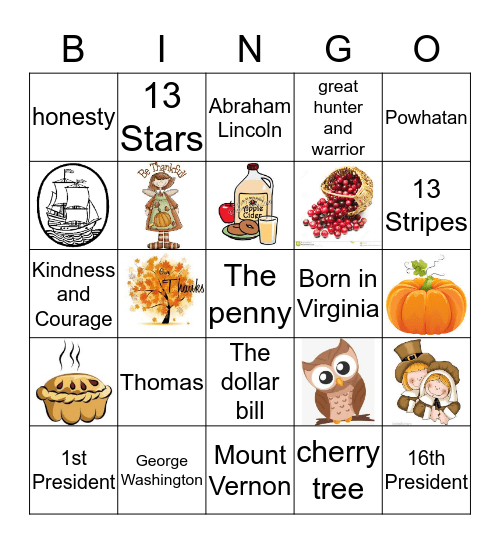 FAMOUS AMERICANS Bingo Card