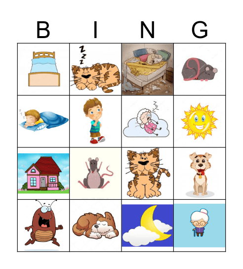 A casa sonolenta Bingo Card