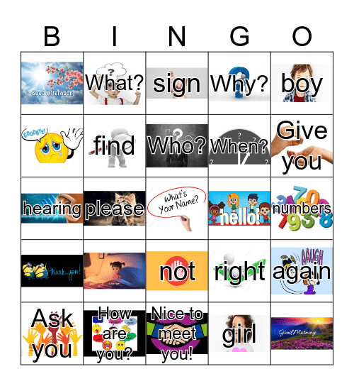 ASL Bingo Card