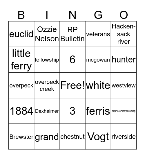 RP Bingo Card