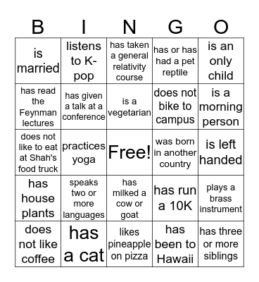Bingo Card