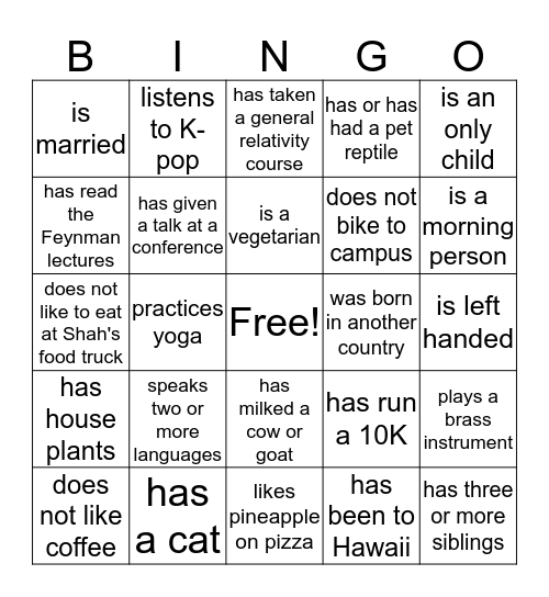 Bingo Card