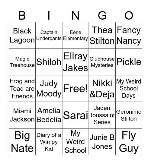 Book Series Bingo! Bingo Card