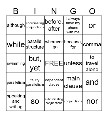 GROUP BINGO Card