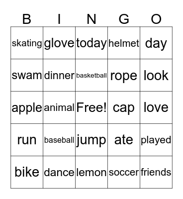 Grade 3 After School Bingo Card