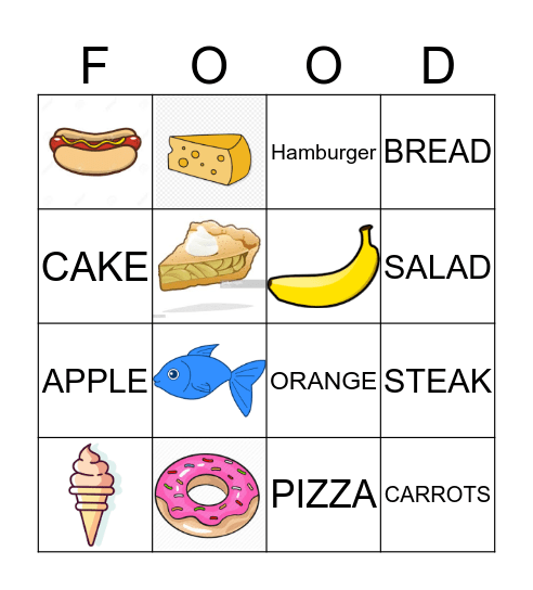 Food Bingo! Bingo Card