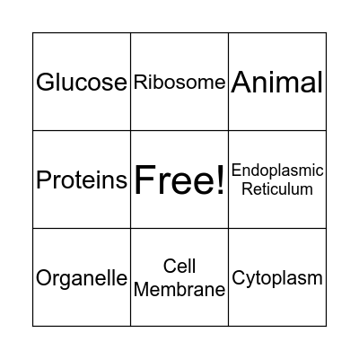 Squishy Cells Bingo Card