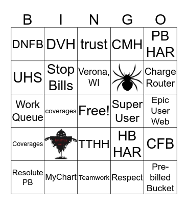 2019 Patient Accounting Week BINGO!!! Bingo Card