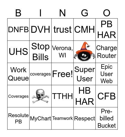 2019 Patient Accounting Week BINGO!!! Bingo Card