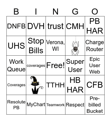 2019 Patient Accounting Week BINGO!!! Bingo Card