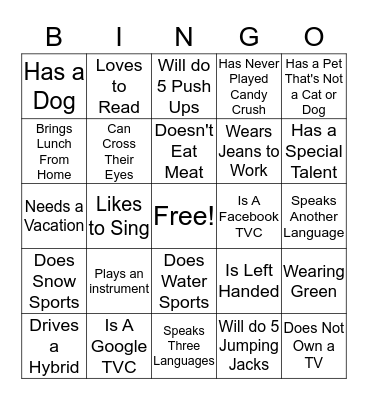 Find Someone at Accenture Who... Bingo Card