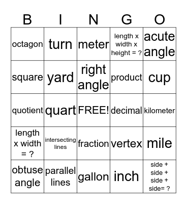 BINGO Card