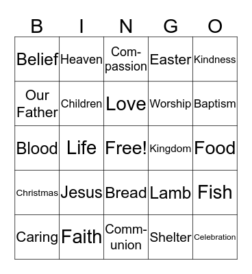 Bible Fun Bingo Card