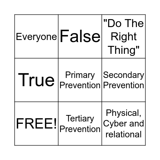 BINGO  Bingo Card