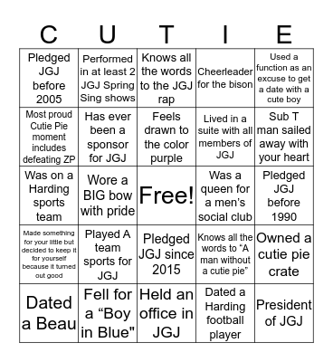 Ju Go Ju! Bingo Card