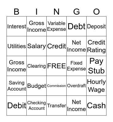 Managing Money Bingo Card