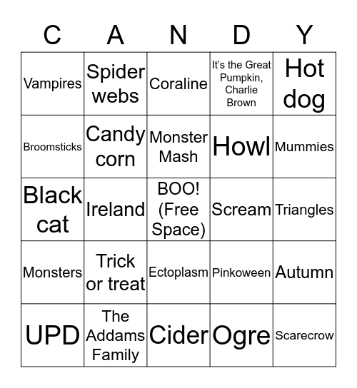 Halloween Bingo Card
