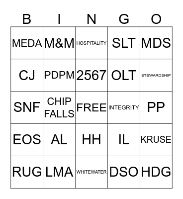 HDG LINGO BINGO Card