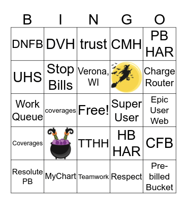 2019 Patient Accounting Week BINGO!!! Bingo Card