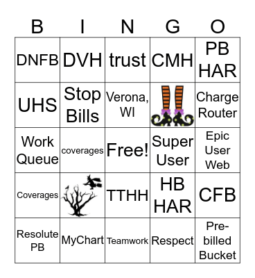 2019 Patient Accounting Week BINGO!!! Bingo Card