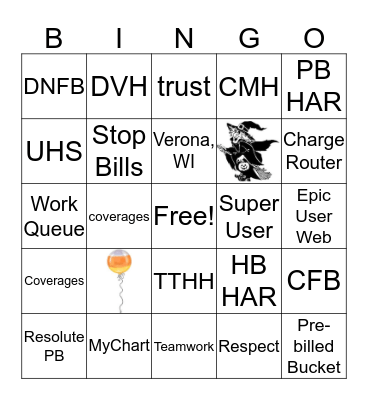 2019 Patient Accounting Week BINGO!!! Bingo Card