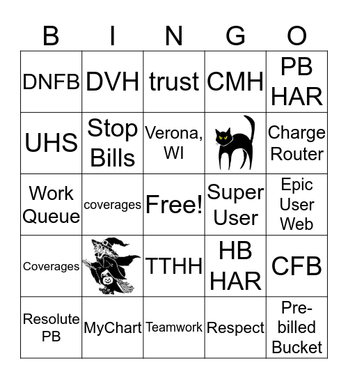 2019 Patient Accounting Week BINGO!!! Bingo Card