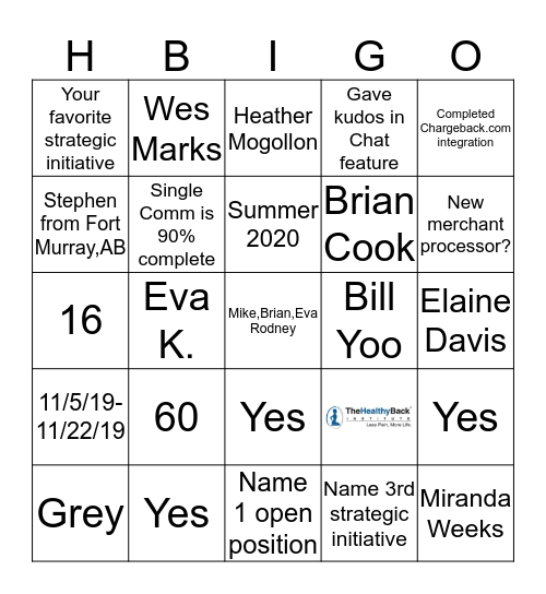 HBI-GO Bingo Card
