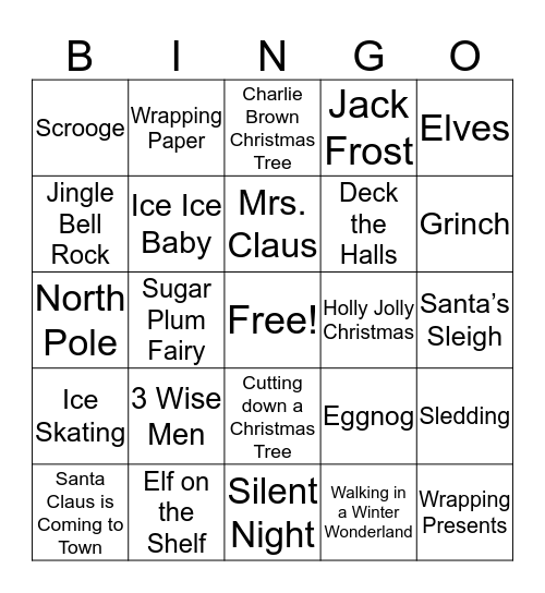 Christmas Bingo Card