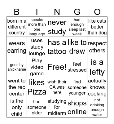 House 12,号屋 Bingo Card