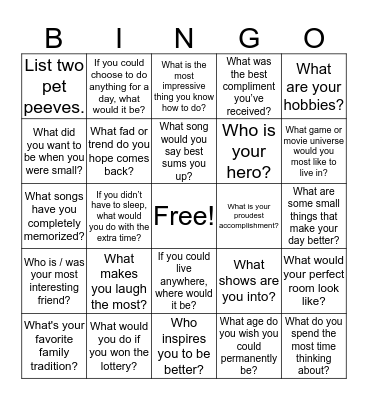 OPEN DOOR NIGHT Bingo Card