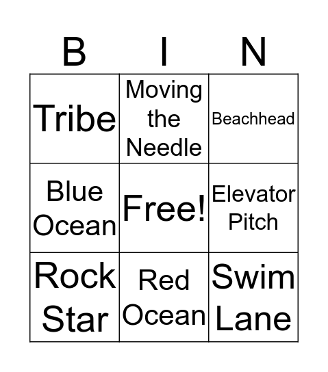 Moonshot Bingo Card