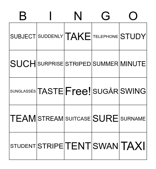 Flyers 5 Bingo Card