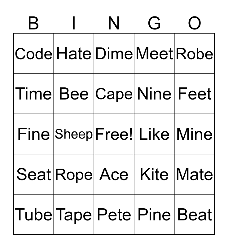 long-e-sound-bingo-card