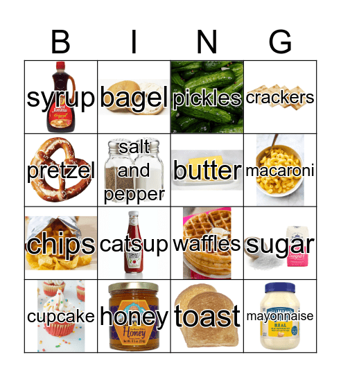 Prepared Food and Miscellaneous Bingo Card