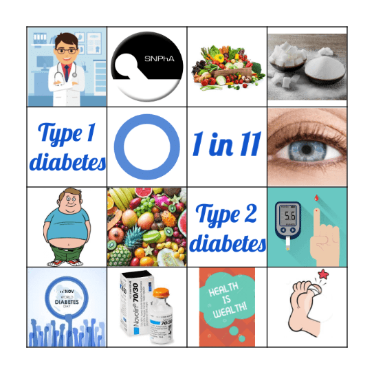 Diabetes Bingo Card