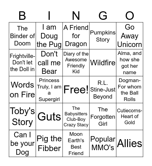 Book Bingo Card