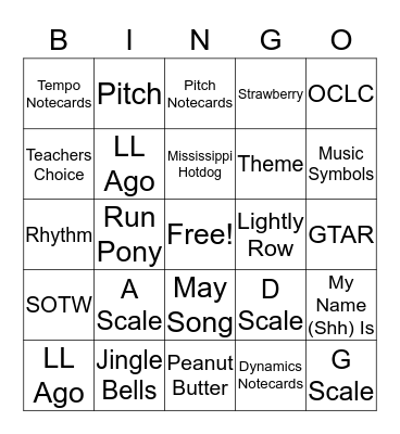 Avie (Through LL Ago) Bingo Card