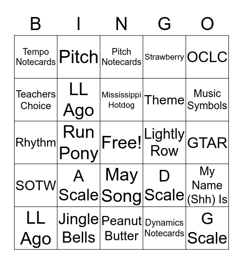 Avie (Through LL Ago) Bingo Card