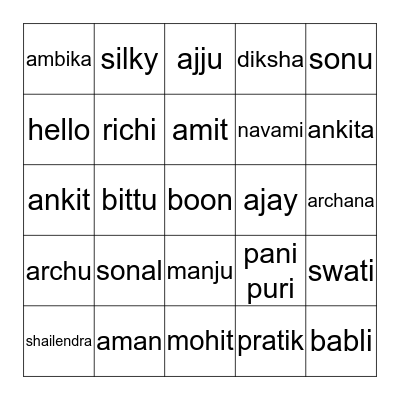 Diwali bingo cards Bingo Card
