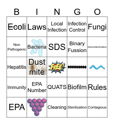 Infection Control Bingo Card