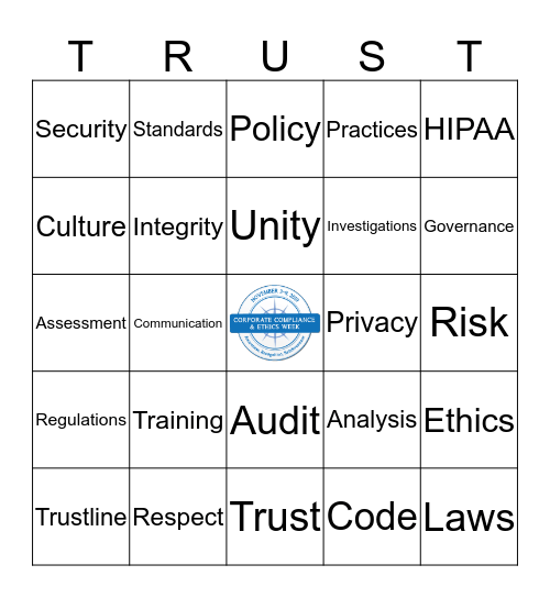 Compliance Bingo Card