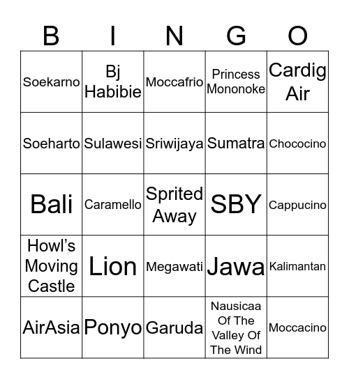 Bissmillah, INAR MENANG! Bingo Card